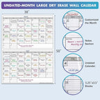 Magnetic-Receptive Dry Erase Two Month Laminated Jumbo Wall Calendar, Big - Image 3