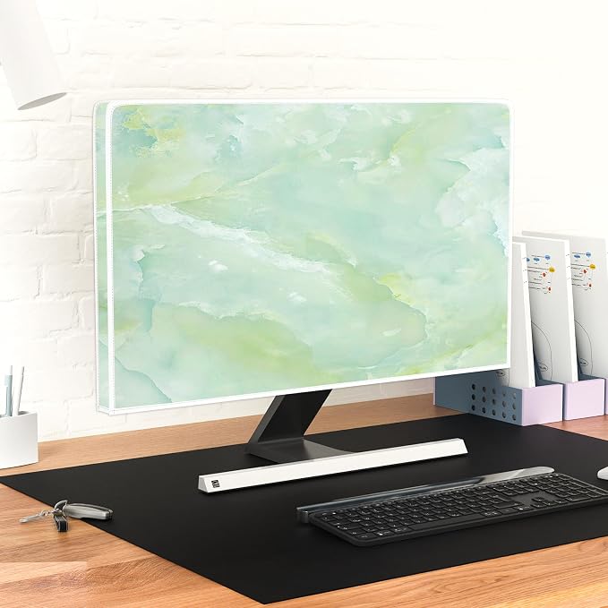 Baocicco Sage Green Marble Waterproof TV Dust Cover 65 Inch Anti-Static - Image 6