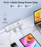 40W Fast Charging Station, Desk Clamp Power Strip 20W USB C, 8 Outlets - Image 2