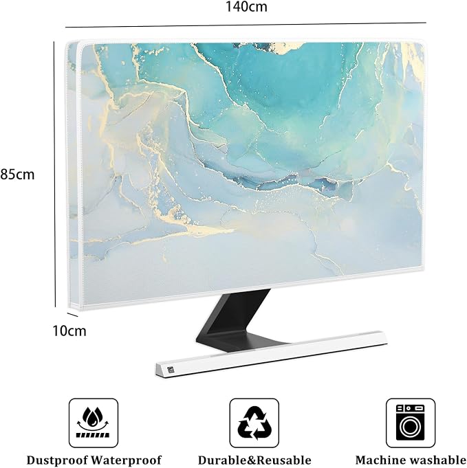Baocicco Blue Green Marble TV Display Screen Cover 58, 60 Inch Creative - Image 2