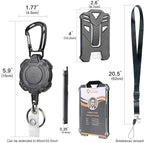 AIDSOTOU Badge Holder Retractable Clip Heavy Duty Carabiner Badge Reel Keychain - Image 4