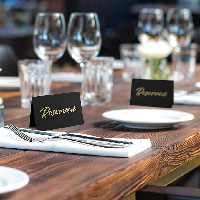 10 Pack Black Reserved Table Signs - Image 4