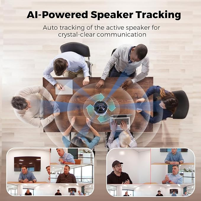 COOLPO Camera 360, 4K Video Conference Room Camera System, AI Driven Speaker - Image 3