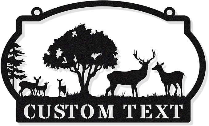 Personalized Deer Bear Metal House Numbers by HYTSIGN