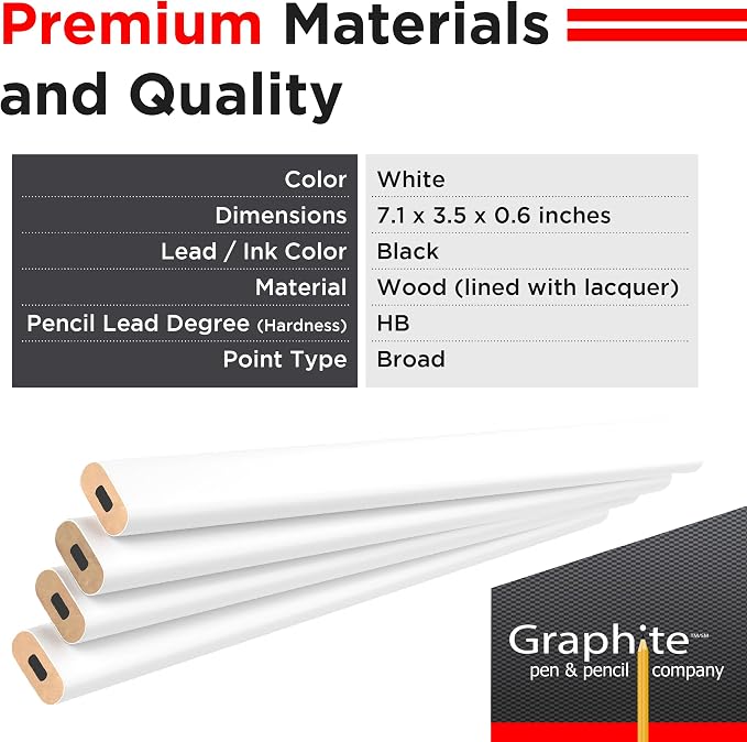 GRAPHITE Hard Lead Carpenter Pencils Bulk - Image 2