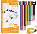 SummerBrite 70 Pack Assorted Cable Ties Multi-Color by Summerbrite