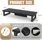 WESTREE Dual Monitor Stand Riser, Wood and Steel Monitor Stand Riser, Computer - Image 6