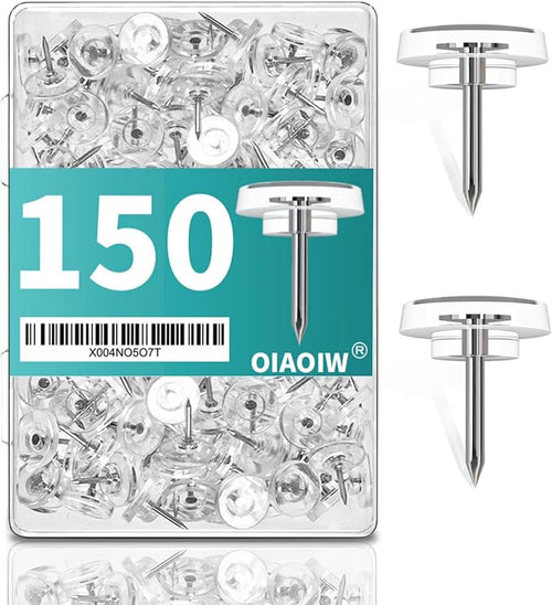 150 PCS Flat Clear Short Push Pins by OIAOIW