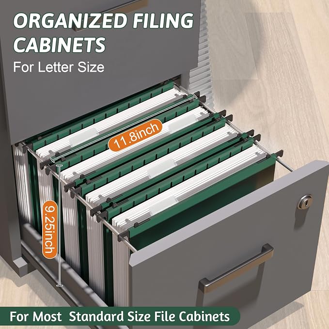 Nordun Plastic Hanging File Folder Extra Capacity, 12 Pack Reinforced Hang - Image 2