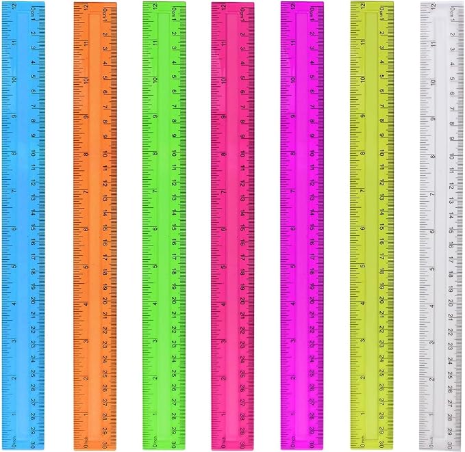 7PCS Clear Ruler, 12 Inch Plastic Rulers by HXSEMAYIG