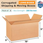 Long Moving & Shipping Boxes 18 x 9 x 9 inches - Image 2