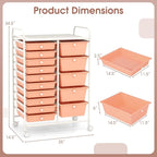 DORTALA 15-Drawer Rolling Storage Cart - Image 3