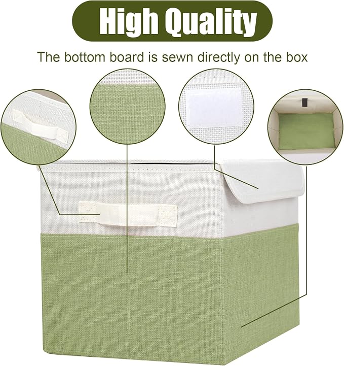 Bagnizer Large 22 Quart Linen Fabric Foldable Storage Bin Cube Organizer Basket - Image 5