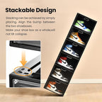 Amllas 8 Pack Shoe Boxes Black Plastic Stackable, Large Shoe Storage Organizer - Image 4