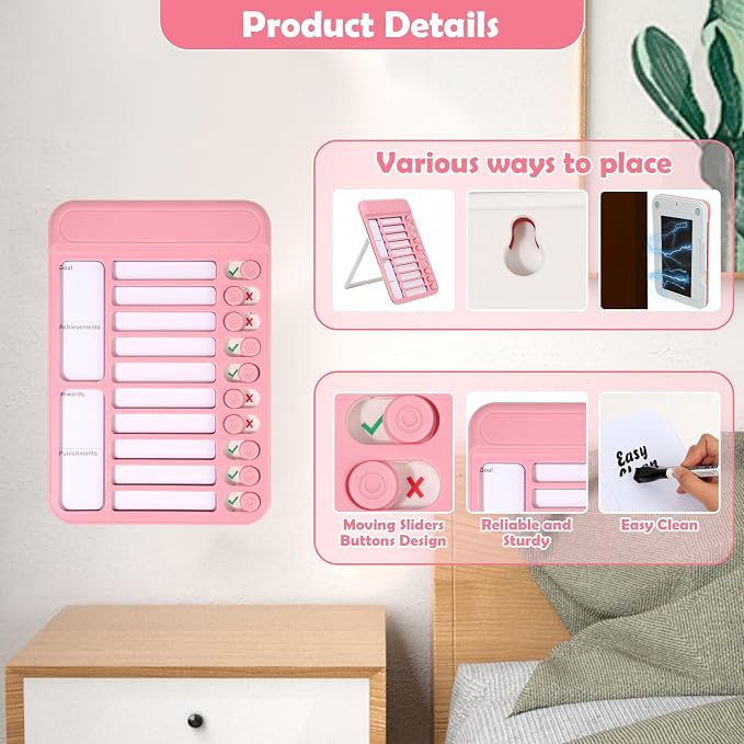 2Pcs Chore Chart for Kids to Do List Checklist Board Detachable Message Slider - Image 5