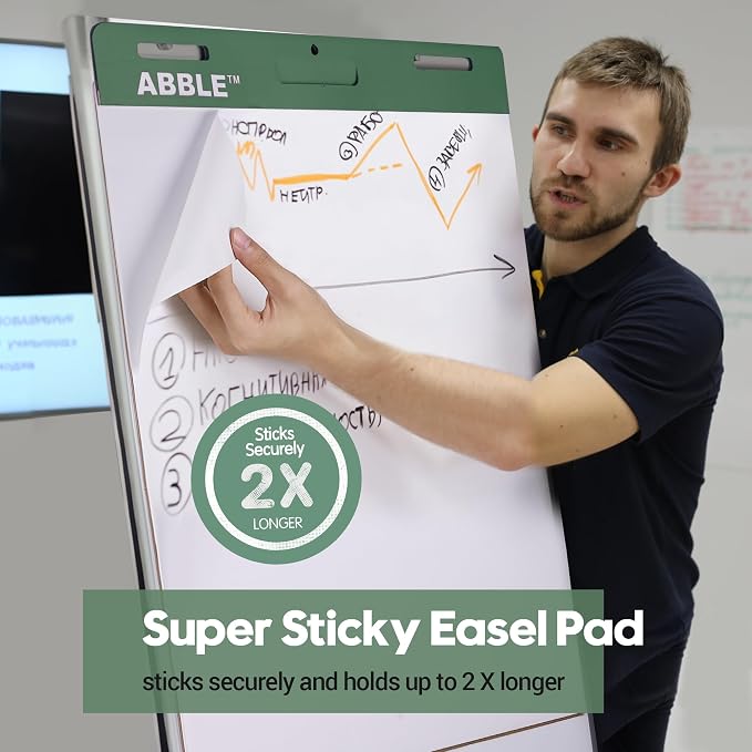 Super Sticky Easel Pad, 25 x 30 Inches, 30 Sheets/Pad, 8 Pads/Pack, Large Self - Image 3