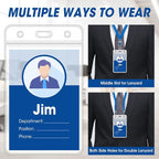100 Pcs Vertical Badge Holders, Waterproof ID Badge Holder, Credit Cards - Image 4
