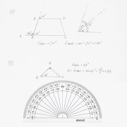 eBoot 28 Pack Clear 180 Degree Plastic Protractors - Image 5