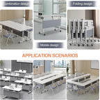 Conference Table, Folding Office Conference Room Tables On Wheels, Flip Top - Image 3