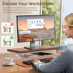 SSWOOD Monitor Stand Riser, Wood & Acrylic Computer Monitor Stand Desk Desktop - Image 6
