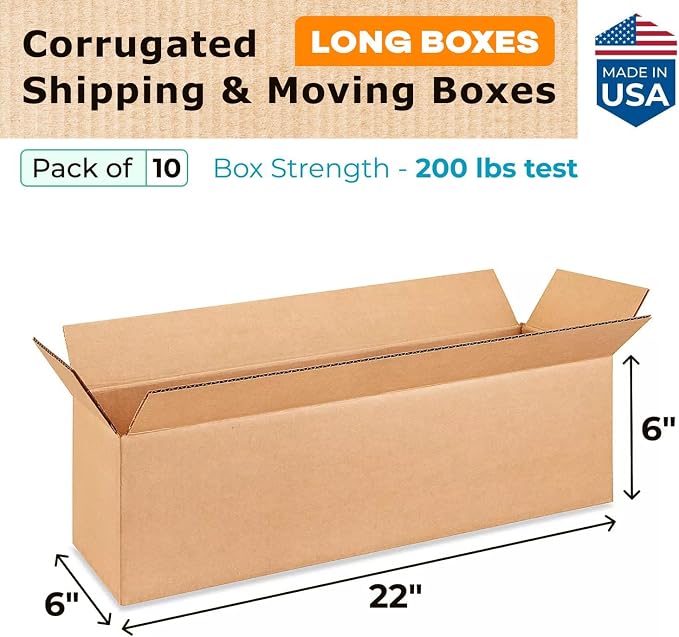 Long Moving & Shipping Boxes 22x6x6 inches - Image 2