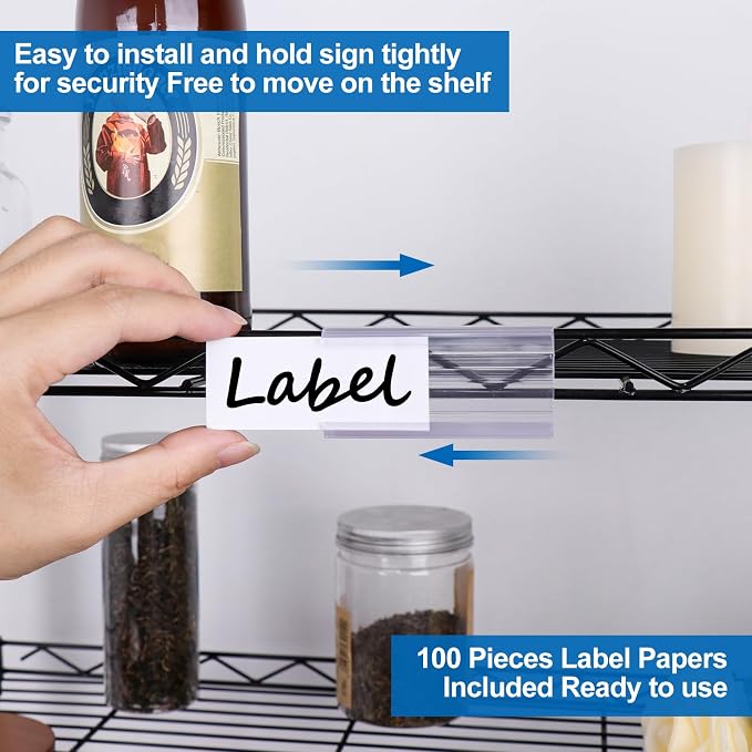 100 Pcs Wire Shelf Label Holder - Image 4