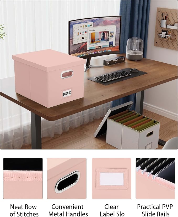2 Pack File Storage Organizer, Portable File Box - Image 4