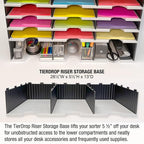 Desktop Organizer 6 Letter Tray Sorter Plus Riser Storage Base & 3 Storage - Image 4