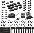 ZIIYAN 163 PCS Cable Management Kit, 3 Wire Organizer Sleeve, 8 Self Adhesive by ZIIYAN