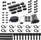 ZIIYAN 163 PCS Cable Management Kit, 3 Wire Organizer Sleeve, 8 Self Adhesive by ZIIYAN