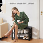 Pipishell Bamboo Shoe Rack Bench, 3 Tier Sturdy Shoe Organizer, Storage Shoe - Image 4