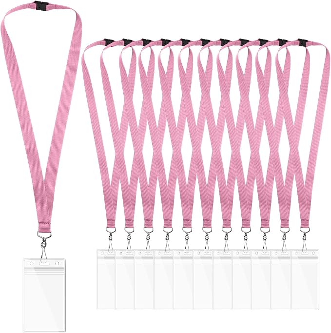 24-Pack Pink Breakaway Lanyards by WEZEBEL