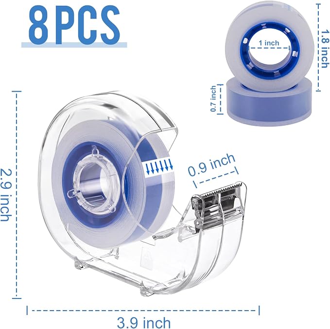 JEFURE 8 Pcs Transparent Tape - Image 2
