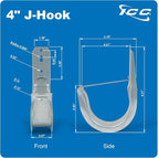 ICC 4-Inch Wall Mount J-Hook – 25-Pack, Cable Support Hooks - Image 9