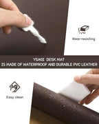 YSAGi Non-Slip Leather Desk Pad L Size, Waterproof Laptop Computer Desk - Image 5