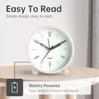 Analog Alarm Clock, 4 inch Super Silent Non Ticking Small Clock - Image 3