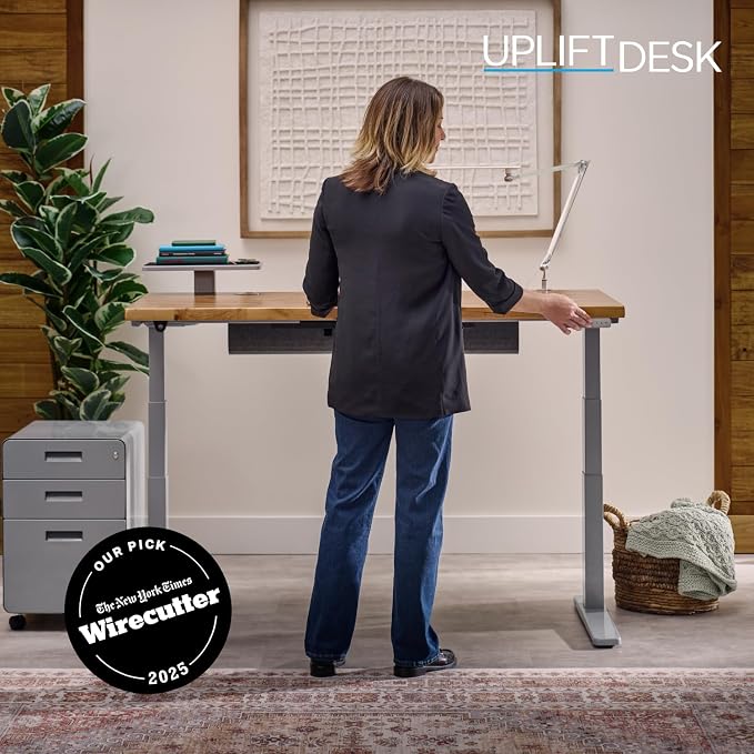 UPLIFTDESK V3 2-Leg Walnut Laminate Wood Standing Desk – Adjustable Height - Image 8