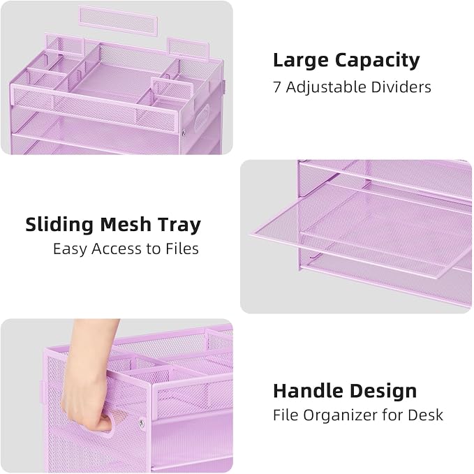 Marbrasse 5-Tier Letter Tray Paper Organizer - Image 3