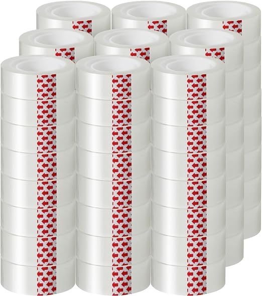 GIBIBU 72 Rolls Transparent Tape Refills, Glossy Gift Wrap Tapes by GIBIBU