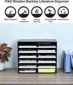 PAG Countertop Mail Sorter Organizer, Wooden Literature Organizer, Student - Image 6