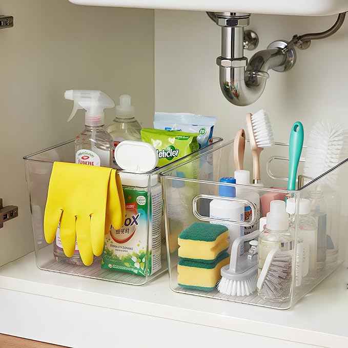 KJIXYUNG 6 Pack Clear Stackable Storage Bins - Image 5