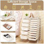 COSTWAY 15-Drawer Rolling Storage Cart, Mobile Utility Cart - Image 4