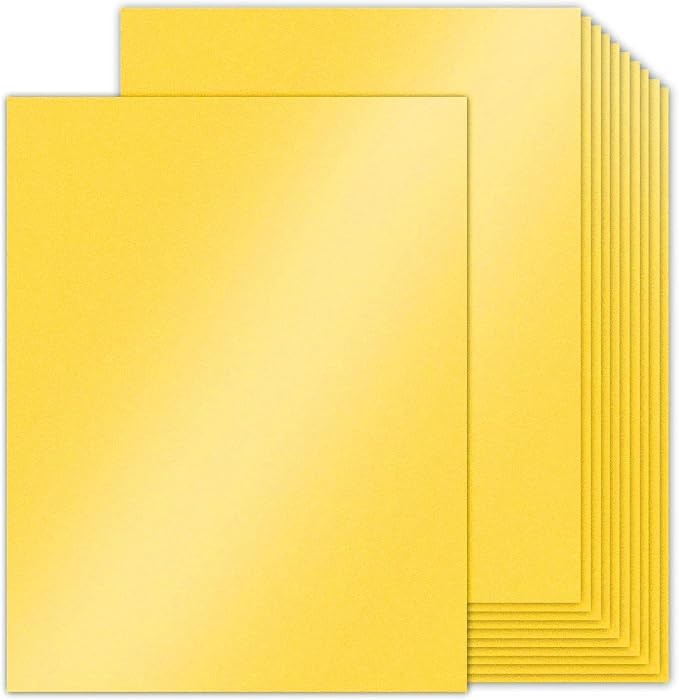 Double Sided Gold Cardstock 8.5 x 11 Metallic Paper, Goefun 100 Sheets 80lb by Goefun
