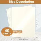 Silunkia 40 Sheets Cream Shimmer Cardstock 8.5 x 11 Ivory Paper, 75lb Off White - Image 2
