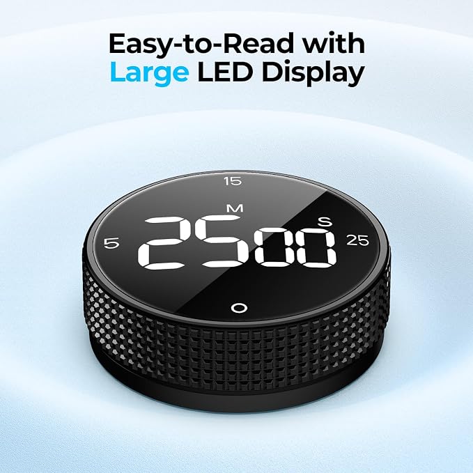Allbean Digital Kitchen Timer, Large Display Magnetic Countdown Countup Timer - Image 3