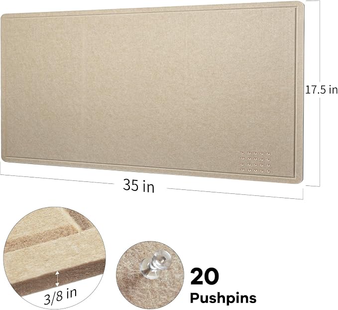 Bulletin Board, 35 x 17 1/2 inches Felt Board - Image 5
