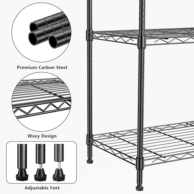 M MZG 1250 lbs 5 Tier Shelf Metal Storage Shelves Wire Rack Closet Organizers - Image 5