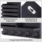 Lwenki Key Holder for Wall – Decorative Wooden Mail Holder and Key Shelf - Image 3