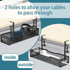 Under Desk Cable Management Tray, No Drill Mesh Desk Cable Tray, Wire - Image 8