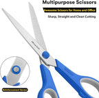 Scissors, iBayam 8" All Purpose Scissors Bulk 3-Pack, Ultra Sharp 2.5mm Thick - Image 5